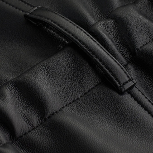 NWT! Express Faux Leather Women's Straight-Leg Belted Jumpsuit Size XS - Picture 14 of 17